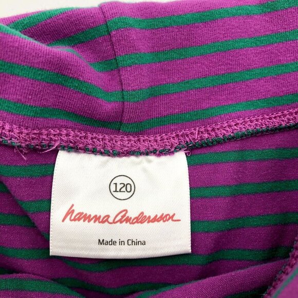 Hanna Andersson Size 120 6-7 Girls Pull On Mini Skirt Purple Striped Rollover - Picture 4 of 5